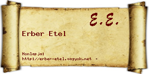 Erber Etel névjegykártya